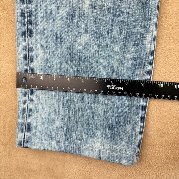 True Religion Geno‎ Jeans Mens 40 Blue Acid Wash Straight Streetwear Y2K Grunge - Picture 12 of 13